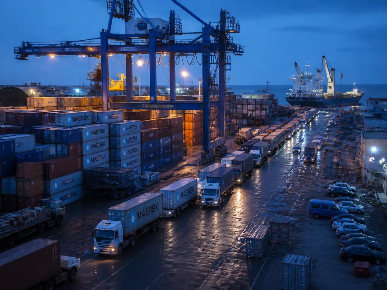 Terminal portuaire et convois logistiques en Afrique de l'Ouest